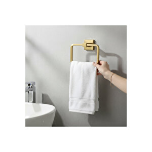 Banyo Havluluk Mat Altın Kare Havluluk Fırçalanmış Gold Modern Tasarım Paslanmaz Pirinç Malzeme