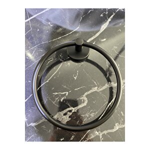 Siyah Havluluk Mat Siyah Yuvarlak Havluluk Pirinç Malzeme Paslanmaz Banyo Havluluk Askılık