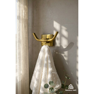 Antik Gold Bornozluk Eskitme Askılık Pirinç Premium Paslanmaz Banyo Askılık