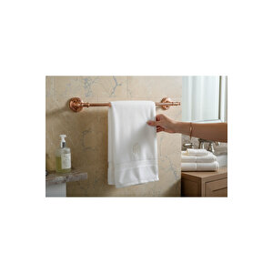 Bakır Uzun Havluluk Vintage Tasarım Bronz Banyo Havluluğu Pirinç Malzeme Rose Bakır Renk