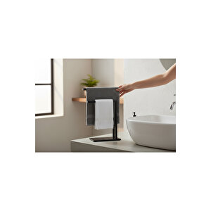 Mat Siyah Set Üstü Havluluk Aksesuarlık Komple Pirinç Ağır Malzeme