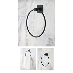 Siyah Havluluk Tuvalet Kağıtlık Set Mat Siyah Paslanmaz Pirinç Malzeme Ikili Set