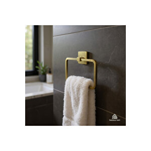 Mat Gold Havluluk Antik Gold Kare Havluluk Pirinç Malzeme Antik Eskitme Banyo Aksesuar