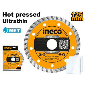 Ingco Dmd031252ht 125x22.2mm Ultra İnce Elmas Seramik Kesme Diski Islak/kuru