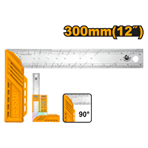 Ingco Has123002 300mm Endüstriyel Açılı Çelik Gönye/cetvel
