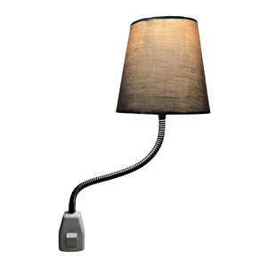 Fixonic Ol3313 Kahverengi Fişe Takılan Esnek Kollu Gece Lambası/dekoratif Başucu Priz Lambası/okuma Abujuru/okuma Lambası