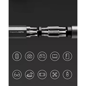 Fixonic Hoto Qwlsd004 24'ü 1 Arada Hassas Kalem Tip Tornavida Seti Gri Renk