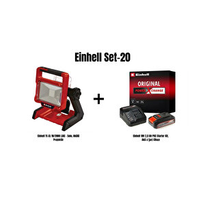 Set-20(einhell Te-cl 18/2000 Liac - Solo, Akülü Projektör+einhell 18v 2,5 Ah Pxc Starter Kit, Akü & Şarj Cihazı)