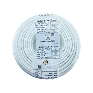 Öznur 30mt 3x2,5mm Ttr Bakir Elektri̇k Kablosu Beyaz