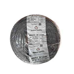 Öznur 60mt 3x1,5mm Ttr Bakir Elektri̇k Kablosu Si̇yah