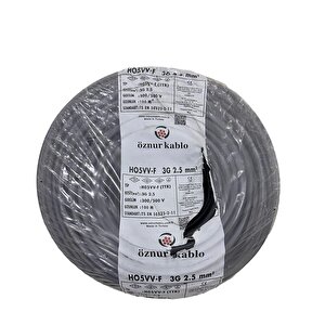 Öznur 80mt 3x2,5mm Ttr Bakir Elektri̇k Kablosu Si̇yah