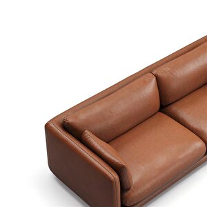 Flam Üçlü Koltuk Deri Konyak