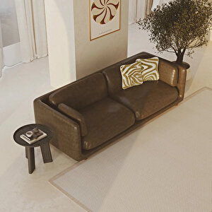 Flam Üçlü Koltuk Deri Roasted Coffee