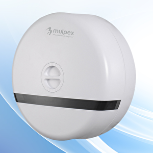 Duvara Monte Mini Jumbo Tuvalet Kağıdı Dispenseri / Kağıtlık | Premium Abs Gövde, Anahtarlı Kilit, Vidalı & Yapışkan Montaj – Beyaz