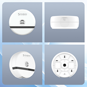 Duvara Monte Mini Jumbo Tuvalet Kağıdı Dispenseri / Kağıtlık | Premium Abs Gövde, Anahtarlı Kilit, Vidalı & Yapışkan Montaj – Beyaz