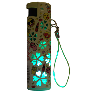 Turbo Jet Alevli Işıklı Metal Çakmak – Doldurulabilir Led Işıklı Tasarım (32-4b3)