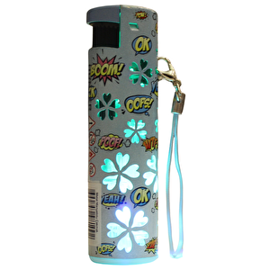 Turbo Jet Alevli Işıklı Metal Çakmak – Doldurulabilir Led Işıklı Tasarım (32-4b1)