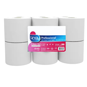 Mini Jumbo Tuvalet Kağıdı – 12 Rulo, 4 Kg, 2 Katlı, 9.8 Cm X 95 M, %100 Selüloz