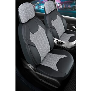 Fiat 600e  Yarı Deri Oto Koltuk Kılıfı Ön Arka Set Lotus Füme Sc