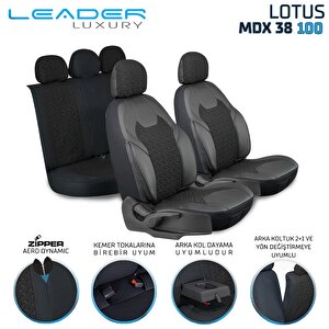 Ford Focus 5 Hatchback  Yarı Deri Oto Koltuk Kılıfı Ön Arka Set Lotus Siyah Sc