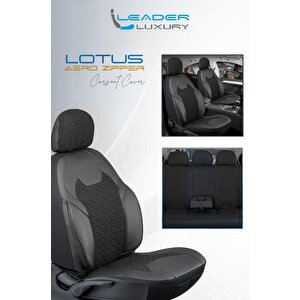 Chevrolet Hhr Yarı Deri Oto Koltuk Kılıfı Ön Arka Set Lotus Siyah Sc