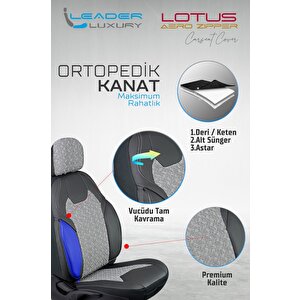 Mini One Yarı Deri Oto Koltuk Kılıfı Ön Arka Set Lotus Füme Sc