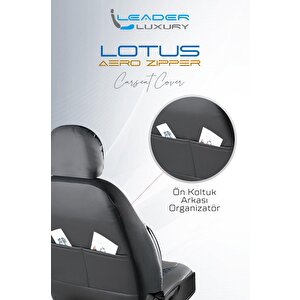 Suzuki Swift 2010-2014 Yarı Deri Oto Koltuk Kılıfı Ön Arka Set Lotus Siyah Mavi Sc