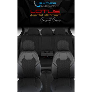 Audi A7 Sedan  Yarı Deri Oto Koltuk Kılıfı Ön Arka Set Lotus Siyah Sc