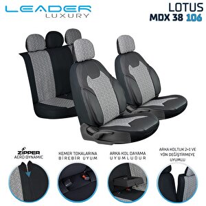 Mazda Cx-5 Yarı Deri Oto Koltuk Kılıfı Ön Arka Set Lotus Füme Sc