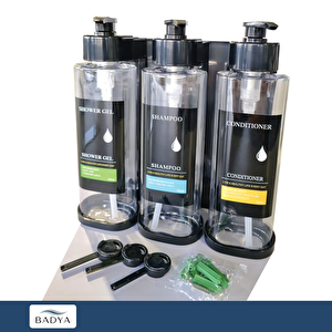 Otel Tipi 3'lü Sıvı Sabunluk T.443