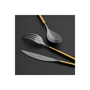 6000 Roller Altın 12 Kişilik 84 Parça Çatal Kaşık Bıçak Takımı