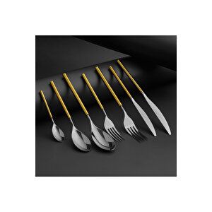 Jumbo 6000 Roller Altın 12 Kişilik 84 Parça Çatal Kaşık Bıçak Takımı