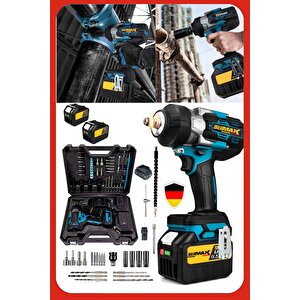 1500nm 15 Pilli Büyük X2 Akülü Bijon Somun Sökme Matkap Seti- 40 Parça Aksesuarlı Araç Atölye Bijon