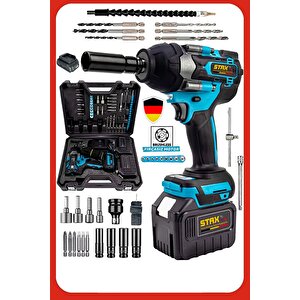 Süper 1500 Nm Çift Akülü Somun Bijon Sökme Takma Sikma Makinesi Matkap Akülü Vidalama Kömürsüz Motor