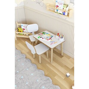 Yaz-sil Yüzey Çocuk Masası-aktivite Masası-çocuk Çalışma Masası Takımı 2 Adet Sandalyeli