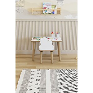 Yaz-sil Yüzey Çocuk Masası - Aktivite Masası - Çocuk Çalışma Masası Takımı 1 Adet Sandalyeli