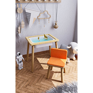 Ağaç Ahşap Çocuk Masası-yaz Sil Yüzey Çocuk Masası-aktivite-çocuk Masası