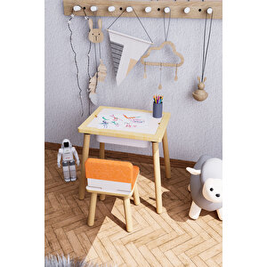 Ağaç Ahşap Çocuk Masası-yaz Sil Yüzey Çocuk Masası-aktivite-çocuk Masası