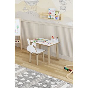 Yaz-sil Yüzey Çocuk Masası - Aktivite Masası - Çocuk Çalışma Masası Takımı 1 Adet Sandalyeli