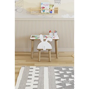 Yaz-sil Yüzey Çocuk Masası - Aktivite Masası - Çocuk Çalışma Masası Takımı 1 Adet Sandalyeli