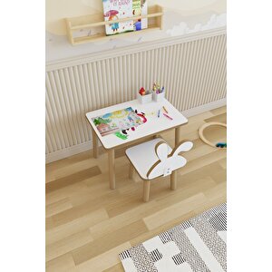 Yaz-sil Yüzey Çocuk Masası - Aktivite Masası - Çocuk Çalışma Masası Takımı 1 Adet Sandalyeli