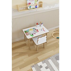 Yaz-sil Yüzey Çocuk Masası - Aktivite Masası - Çocuk Çalışma Masası Takımı 1 Adet Sandalyeli