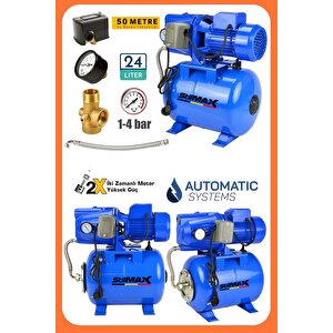 Villa Yazlık Bahçe Apartman 1.5 Hp Bakır Sargılı Jet Otomatik Hidrofor – 24 Lt Tanklı Su Pompası