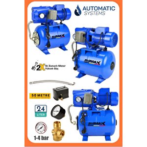 Villa Yazlık Bahçe Apartman 1.5 Hp Bakır Sargılı Jet Otomatik Hidrofor – 24 Lt Tanklı Su Pompası