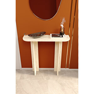 Florin Dresuar Traverten Desenli Konsol İskandinav Stili