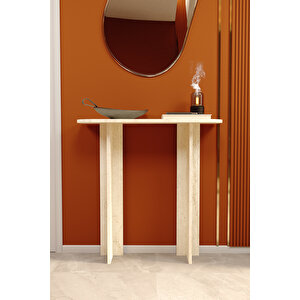 Florin Dresuar Traverten Desenli Konsol İskandinav Stili