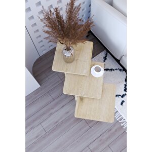 Ti̇ Def Iskandinav Tarzı Yan Sehpa Seti - Modern Tasarım - 3'lü Zigon