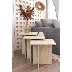 Ti̇ Def Iskandinav Tarzı Yan Sehpa Seti - Modern Tasarım - 3'lü Zigon