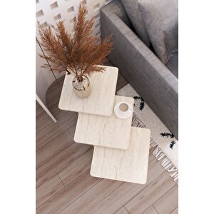 Ti̇ Def Iskandinav Tarzı Yan Sehpa Seti - Modern Tasarım - 3'lü Zigon