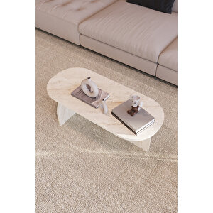 Evi̇a Orta Sehpa Traverten Desenli̇